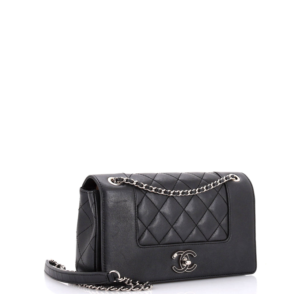 Mademoiselle Vintage Flap Bag Quilted Sheepskin Medium