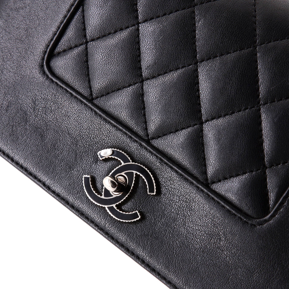 Mademoiselle Vintage Flap Bag Quilted Sheepskin Medium