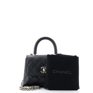 Coco Top Handle Bag Quilted Caviar Extra Mini