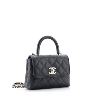 Coco Top Handle Bag Quilted Caviar Extra Mini