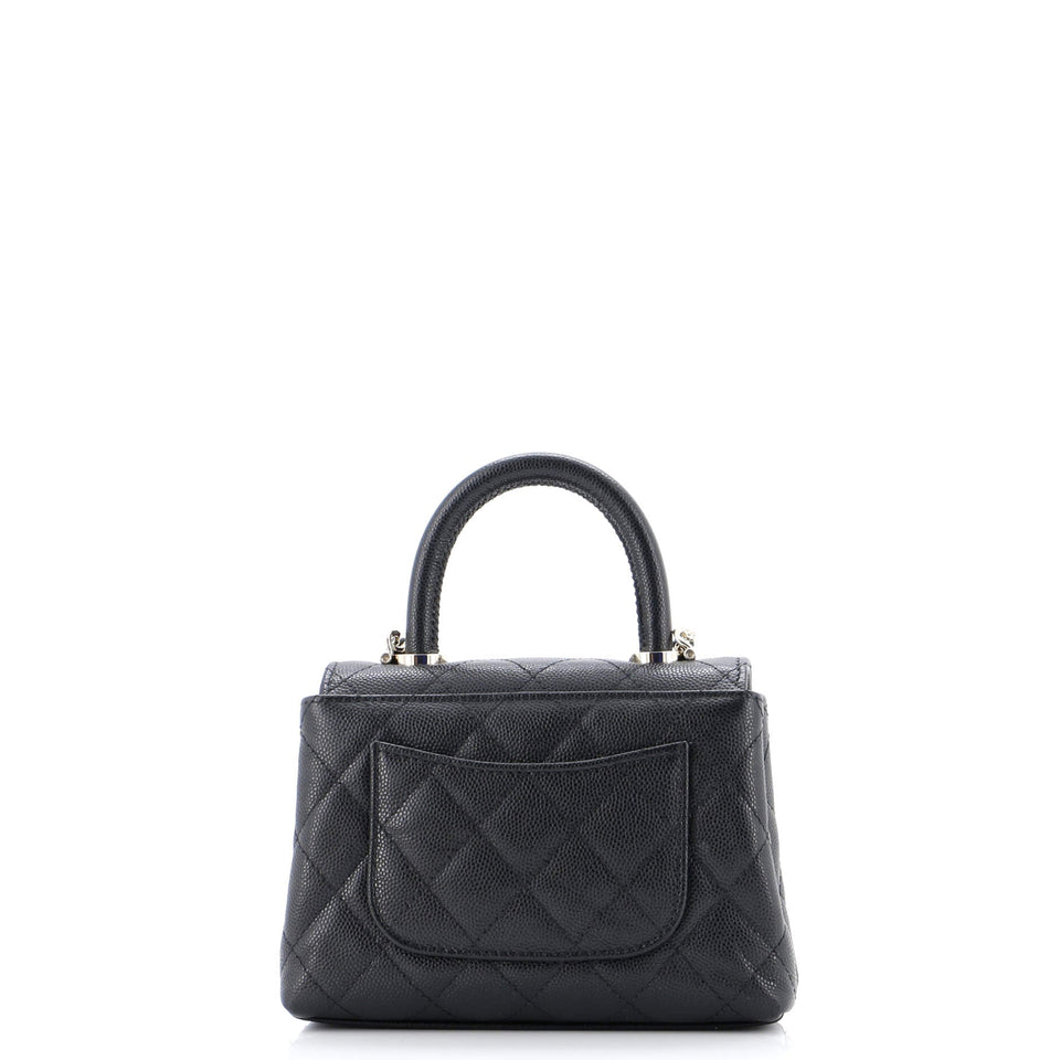 Coco Top Handle Bag Quilted Caviar Extra Mini