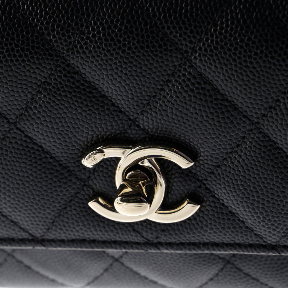 Coco Top Handle Bag Quilted Caviar Extra Mini