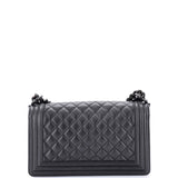 So Black Boy Flap Bag Quilted Caviar Old Medium