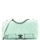 Pleated Chain Flap Bag Quilted Calfskin Medium