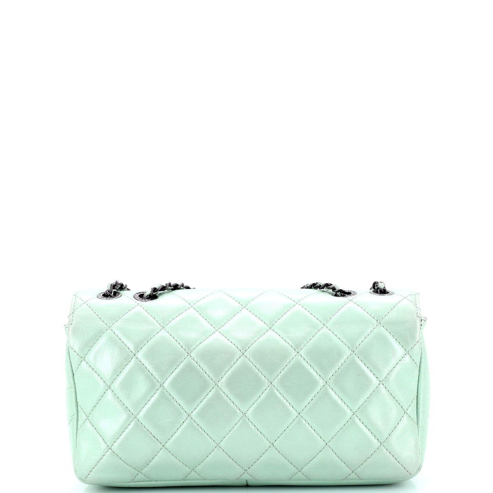Pleated Chain Flap Bag Quilted Calfskin Medium