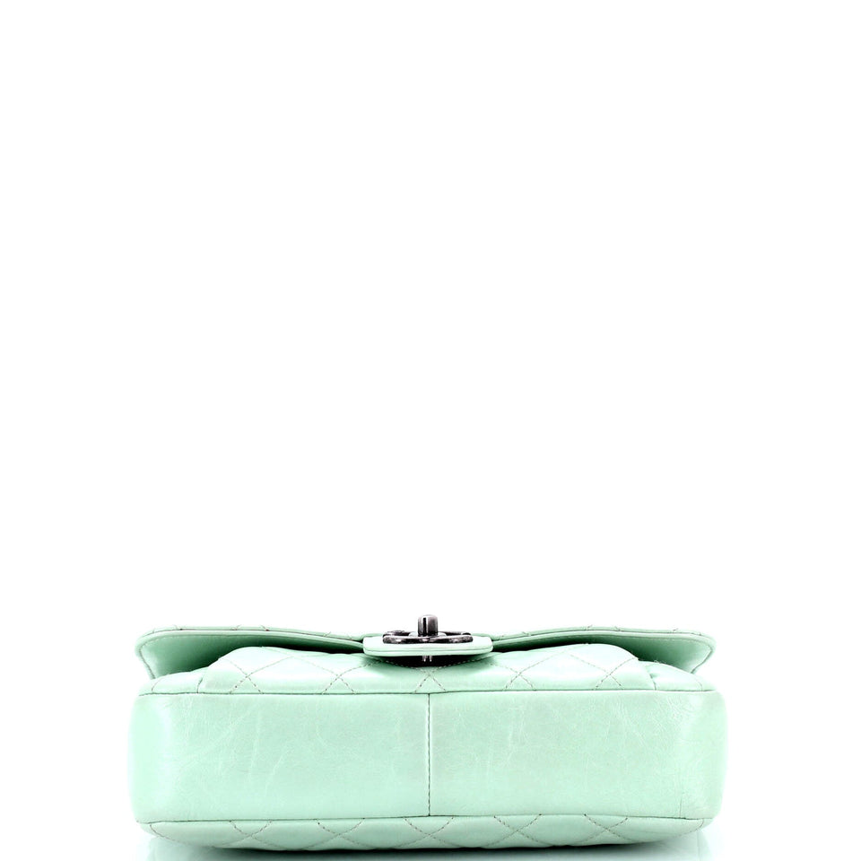 Pleated Chain Flap Bag Quilted Calfskin Medium