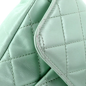 Pleated Chain Flap Bag Quilted Calfskin Medium