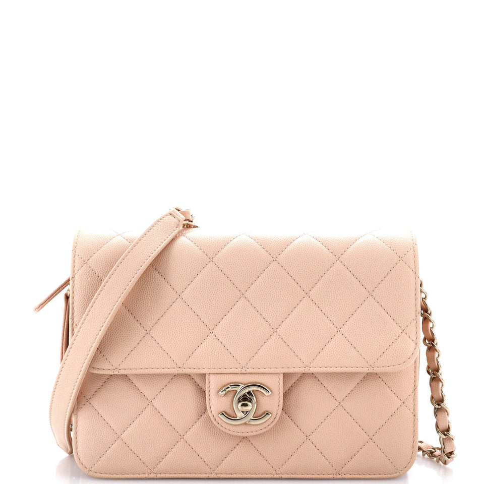 Like a Wallet Flap Bag Quilted Caviar Small