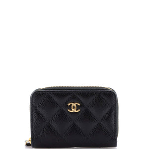 CC Zip Coin Purse Quilted Caviar Small