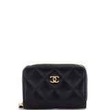 CC Zip Coin Purse Quilted Caviar Small