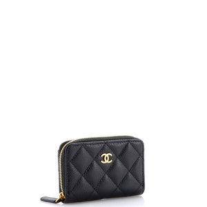 CC Zip Coin Purse Quilted Caviar Small