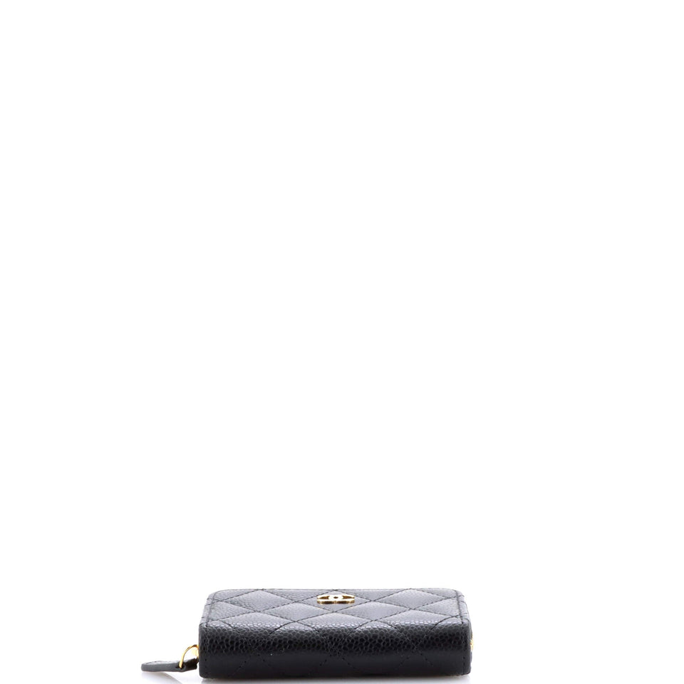 CC Zip Coin Purse Quilted Caviar Small