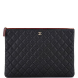 O Case Clutch Quilted Caviar Large
