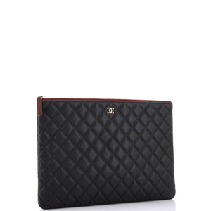 O Case Clutch Quilted Caviar Large