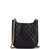 CC Front Pocket Chain Hobo Quilted Lambskin Small