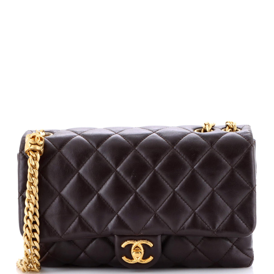 All Slide Long Flap Bag Quilted Lambskin Medium
