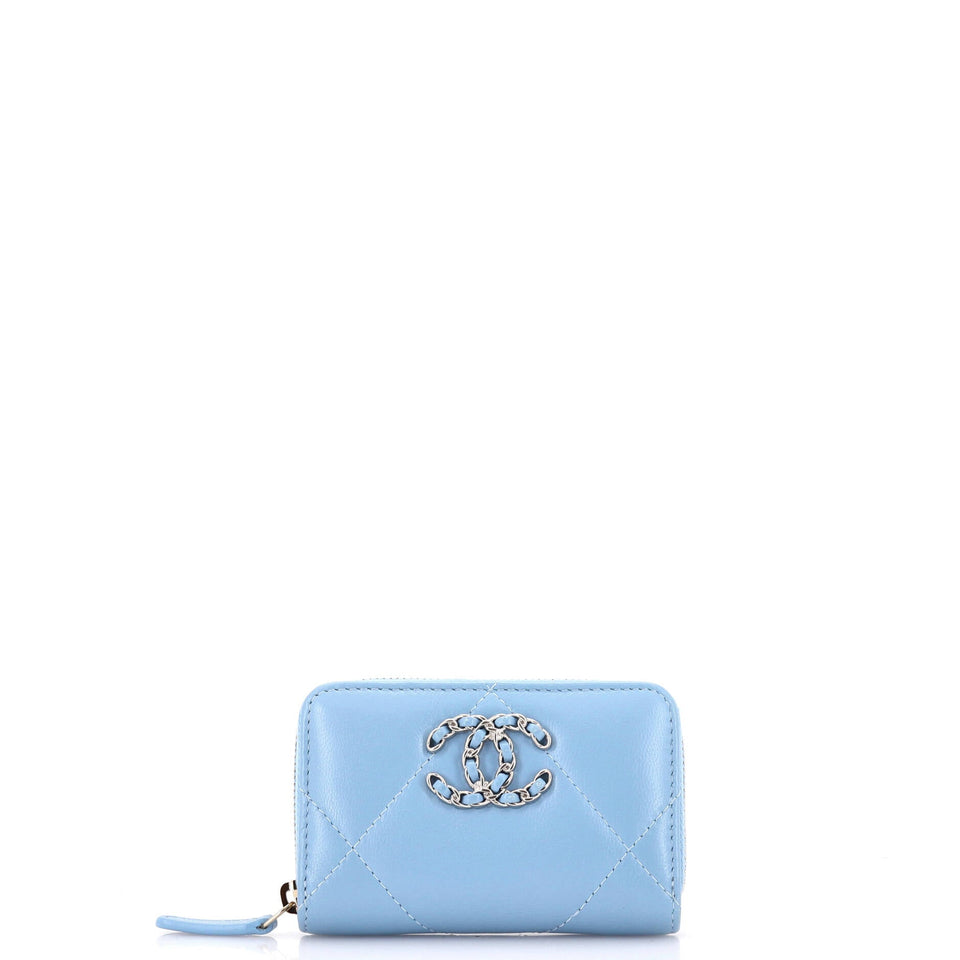 19 Zip Coin Purse Quilted Leather