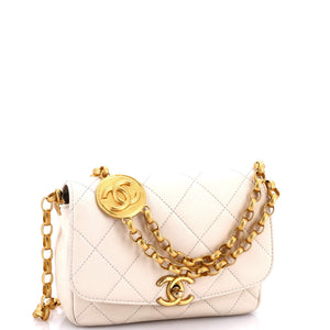 CC Coin Chain Flap Bag Quilted Lambskin Small