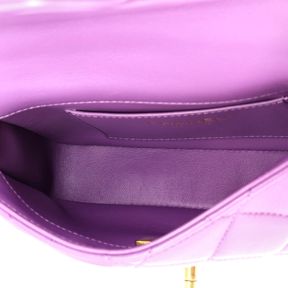 Pending CC Square Flap Bag Quilted Lambskin Mini