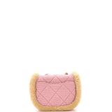 CC Round Flap Messenger Tweed and Shearling