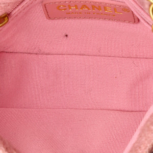 CC Round Flap Messenger Tweed and Shearling