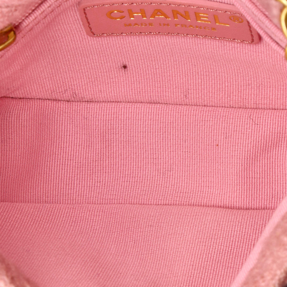 CC Round Flap Messenger Tweed and Shearling