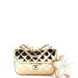 Classic Single Flap Bag with Star Coin Purse Quilted Metallic Leather Mini