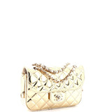 Classic Single Flap Bag with Star Coin Purse Quilted Metallic Leather Mini