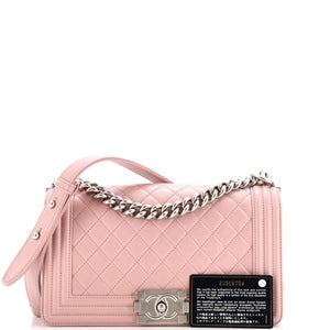Boy Flap Bag Quilted Calfskin Old Medium