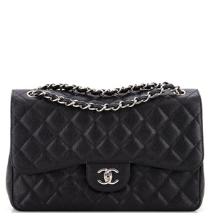 Classic Double Flap Bag Quilted Caviar Jumbo