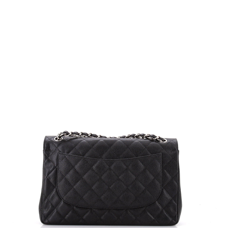 Classic Double Flap Bag Quilted Caviar Jumbo