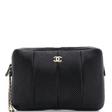 Clutch with Wristlet Chevron Lambskin Large