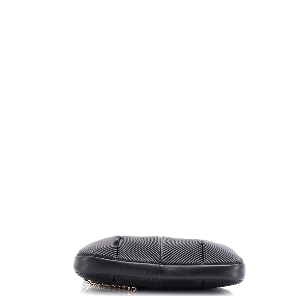 Clutch with Wristlet Chevron Lambskin Large