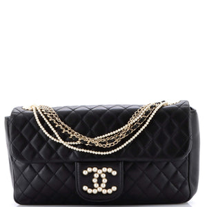 Westminster Pearl Chain Flap Bag Quilted Lambskin Medium