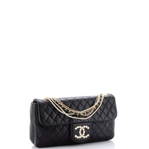 Westminster Pearl Chain Flap Bag Quilted Lambskin Medium