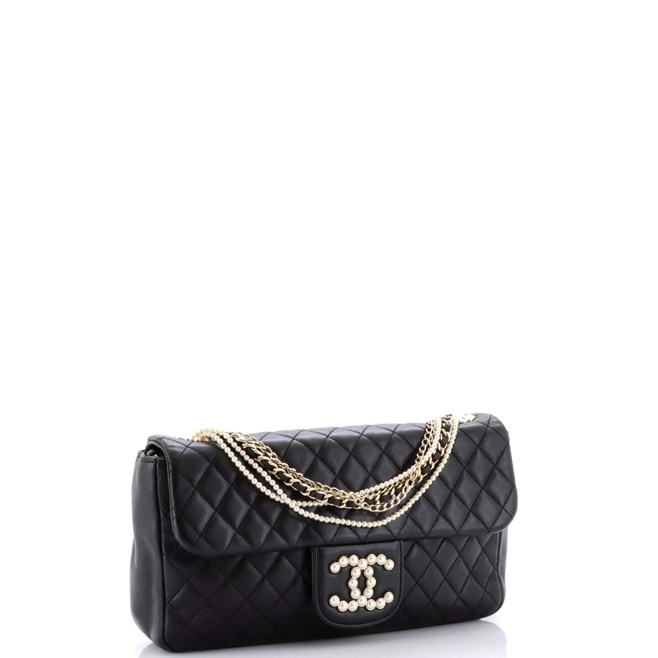 Westminster Pearl Chain Flap Bag Quilted Lambskin Medium