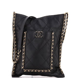 Flat Shopping Bag Quilted Calfskin Small