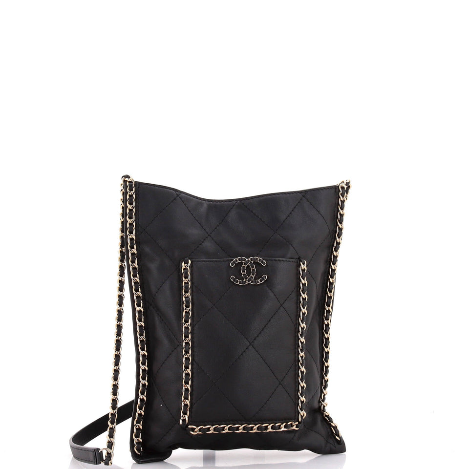 Flat Shopping Bag Quilted Calfskin Small