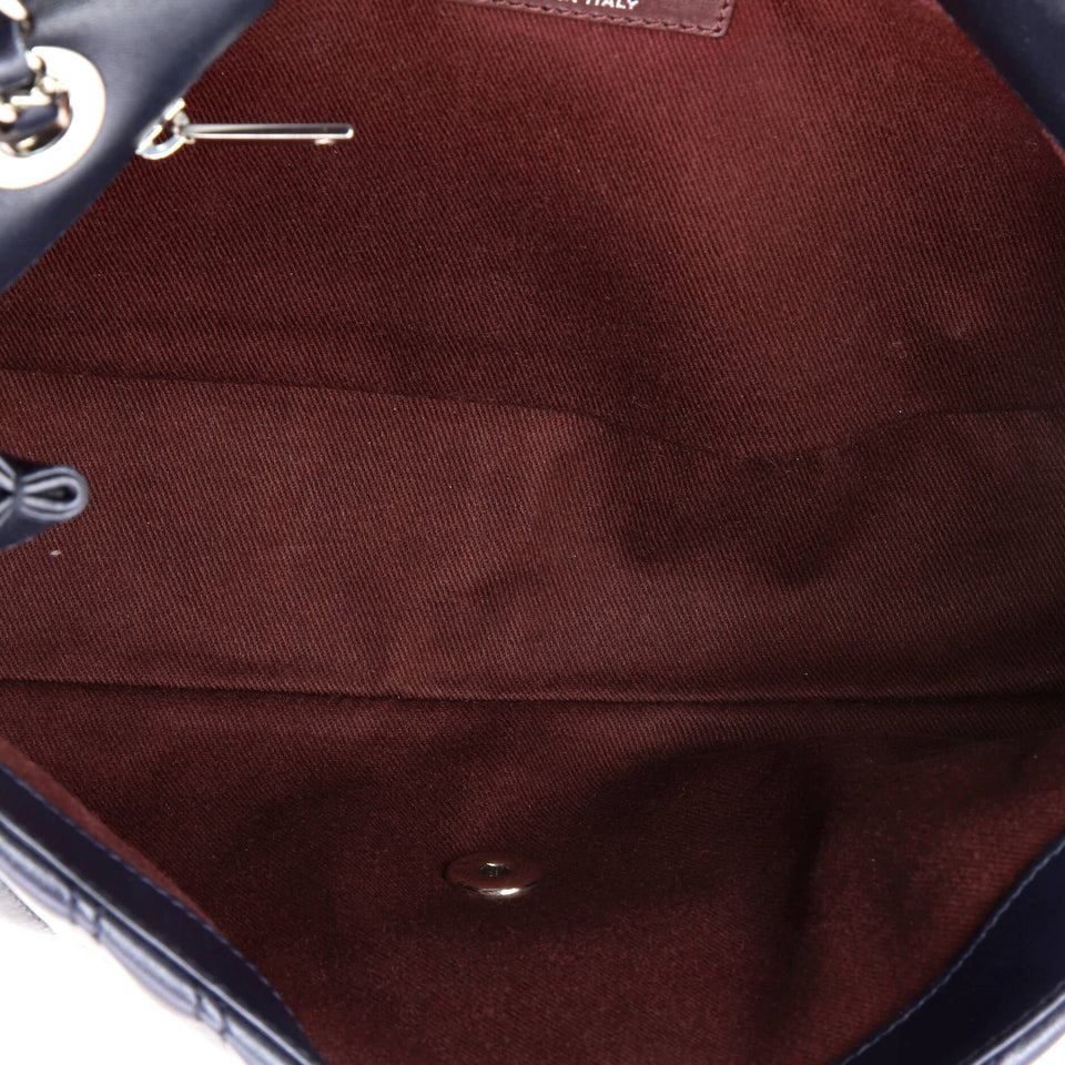 Double Stitch Flap Bag Chevron Lambskin Jumbo