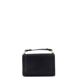 Label Click Flap Bag Quilted Calfskin Small