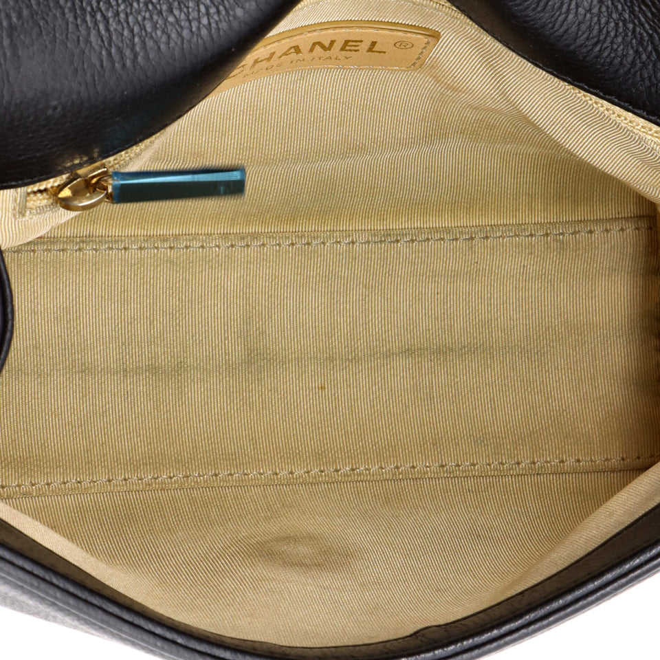 Label Click Flap Bag Quilted Calfskin Small