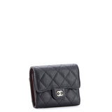 CC Compact Classic Flap Wallet Quilted Caviar