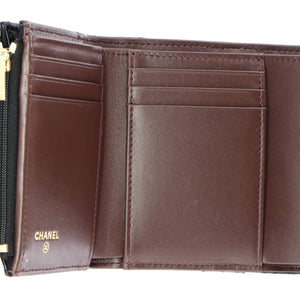 CC Compact Classic Flap Wallet Quilted Caviar