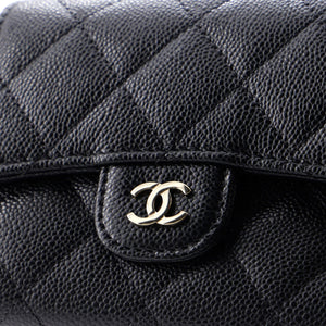 CC Compact Classic Flap Wallet Quilted Caviar