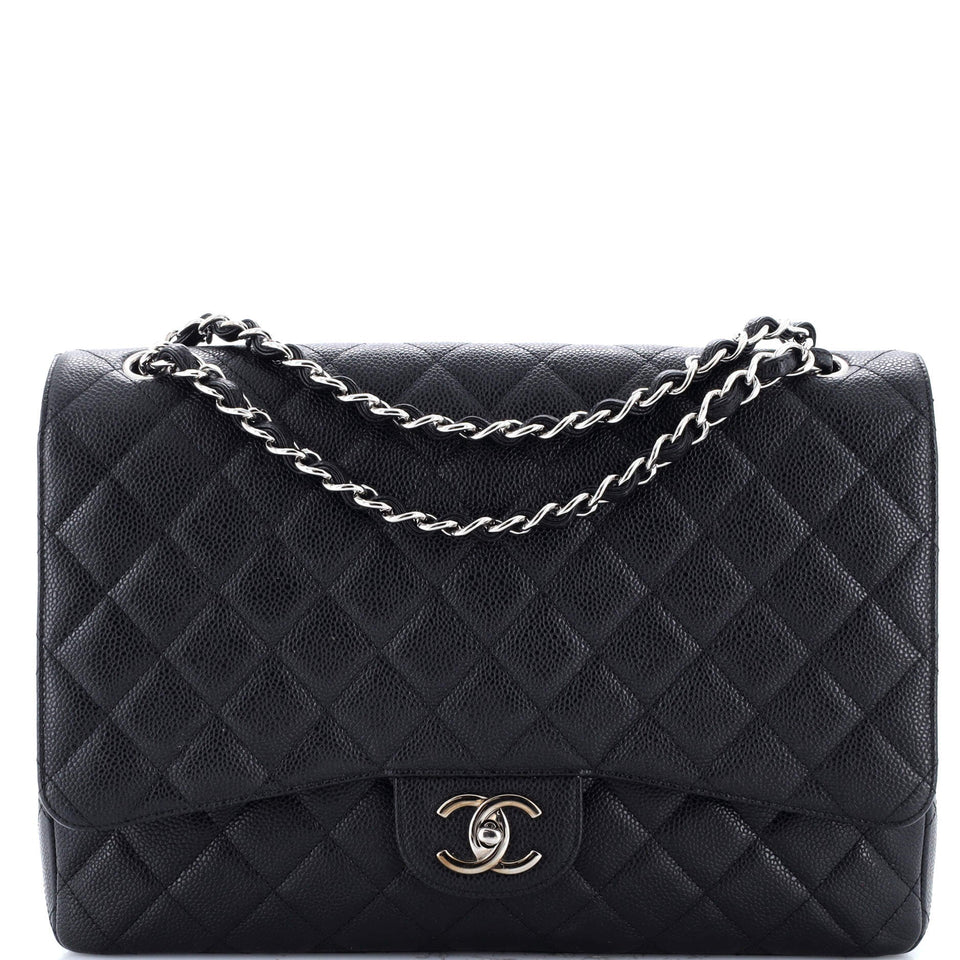 Classic Double Flap Bag Quilted Caviar Maxi