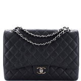 Classic Double Flap Bag Quilted Caviar Maxi