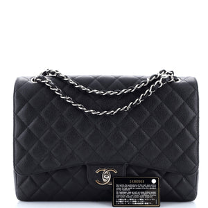 Classic Double Flap Bag Quilted Caviar Maxi