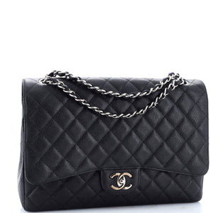 Classic Double Flap Bag Quilted Caviar Maxi
