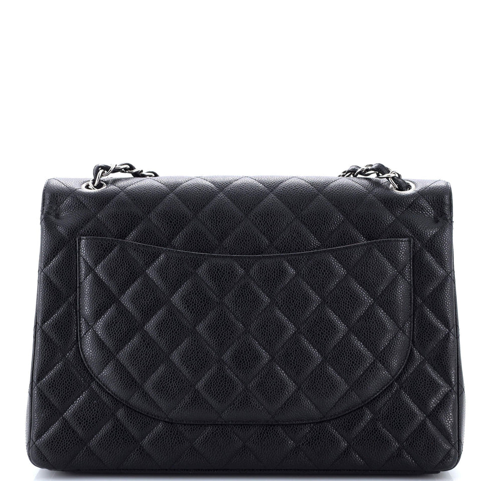 Classic Double Flap Bag Quilted Caviar Maxi