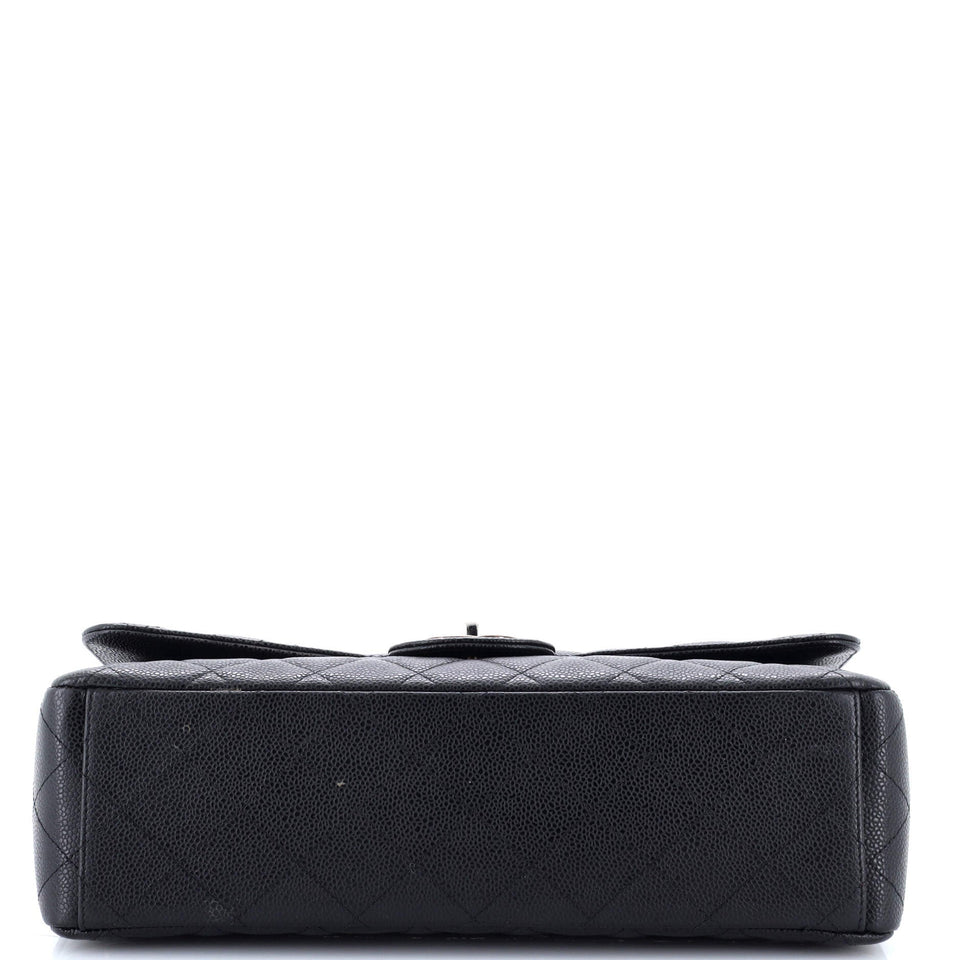 Classic Double Flap Bag Quilted Caviar Maxi